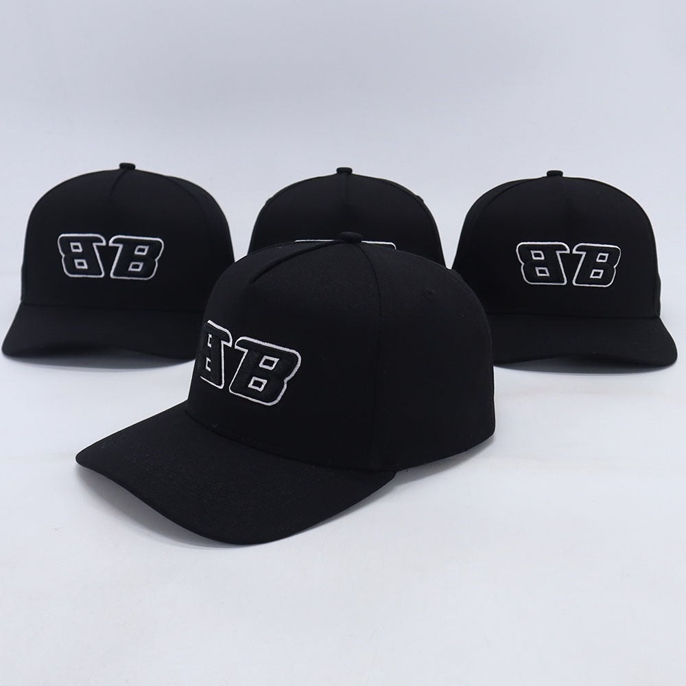 Black 5 Panel Baseball Cap