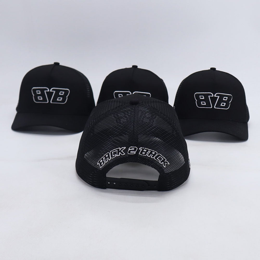 Black 5 Panel Trucker Cap