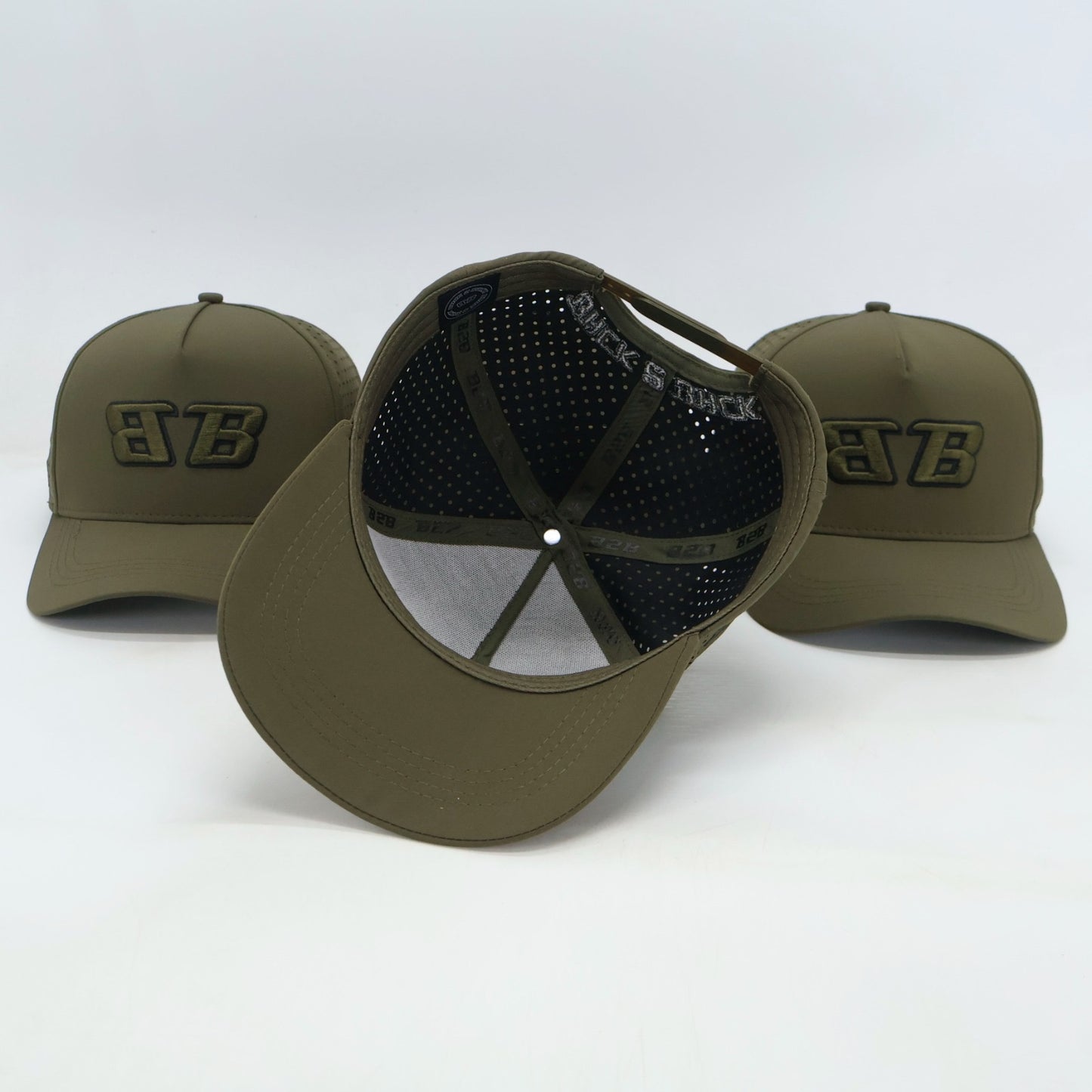 Khaki Green 5 Panel Performance Cap